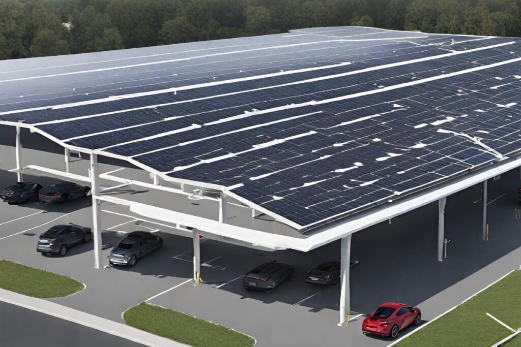 larger-scale commercial solar carports structures
